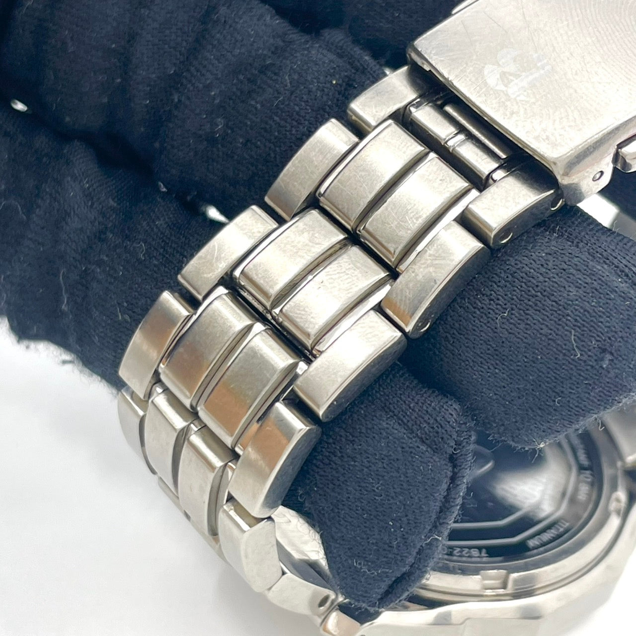 【稼働品】SEIKO BRIGHTZ セイコー ブライツ メンズ 腕時計 7B22-0AC0 電波ソーラー チタン ネイビー文字盤 シルバー 軽量 多機能 デイト ビジネス スタイリッシュ アナログ パーペチュアルカレンダー ワールドタイム 10気圧防水 G6