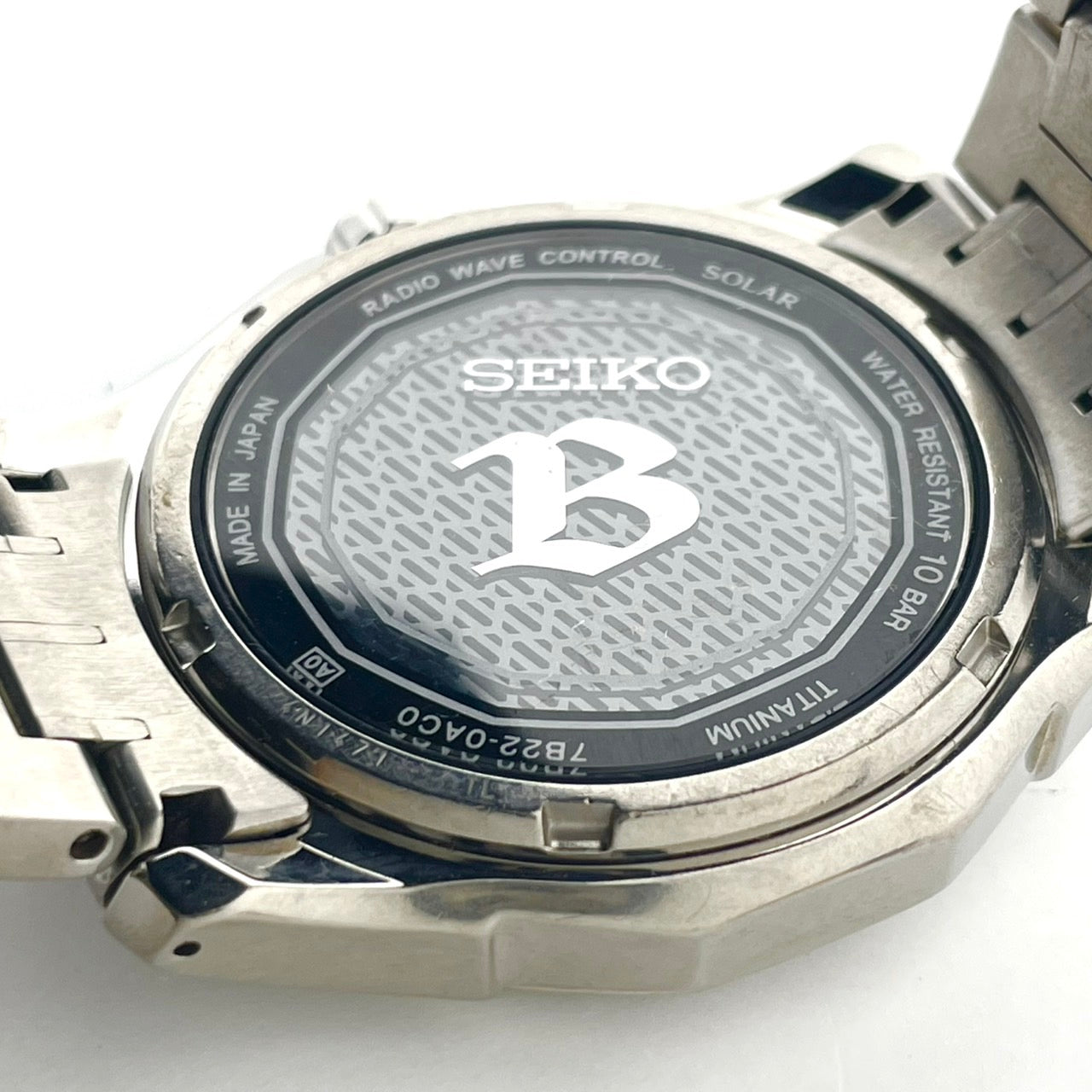 【稼働品】SEIKO BRIGHTZ セイコー ブライツ メンズ 腕時計 7B22-0AC0 電波ソーラー チタン ネイビー文字盤 シルバー 軽量 多機能 デイト ビジネス スタイリッシュ アナログ パーペチュアルカレンダー ワールドタイム 10気圧防水 G6
