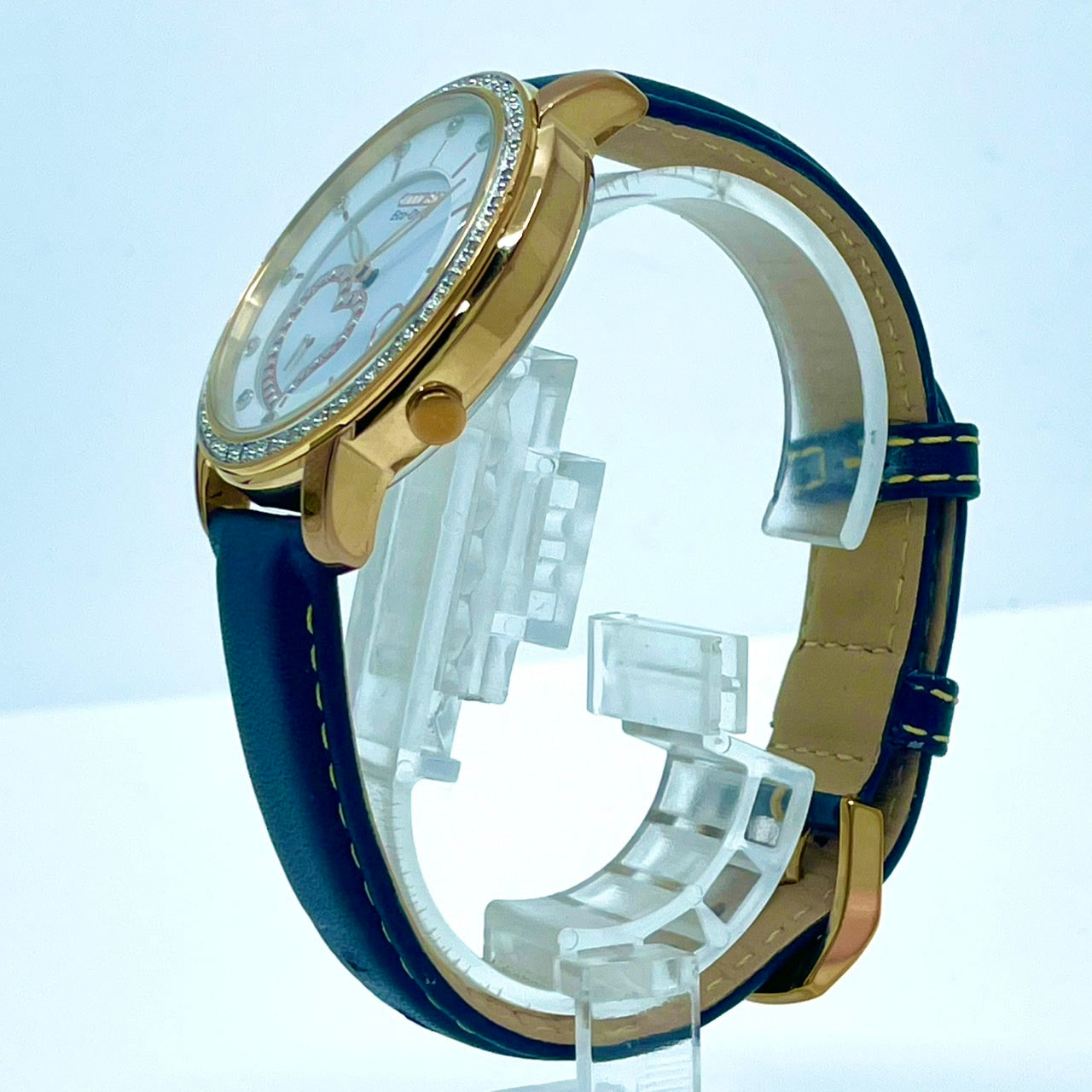 【動作確認済】シチズン CITIZEN エコドライブ レディース 腕時計 B690-S080410 ソーラー クリスタルベゼル ハートモチーフ ゴールド ネイビー エレガント ゴージャス クラシック ウォッチ G6