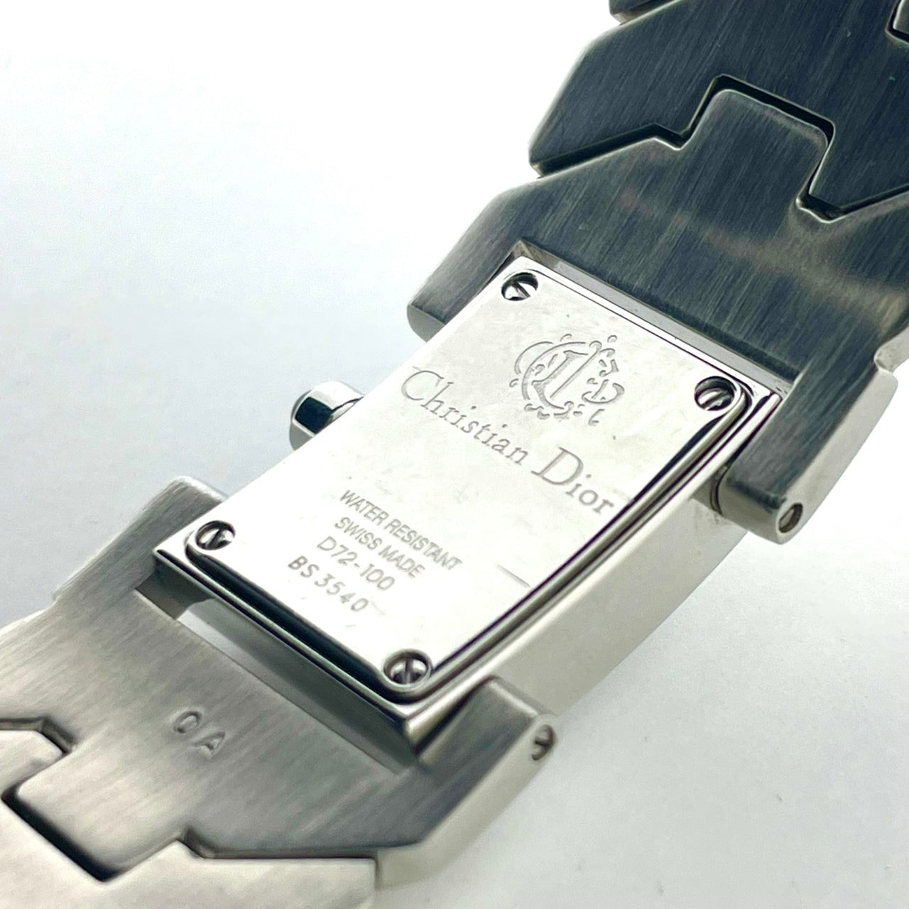 【稼働/美品】クリスチャンディオール 腕時計 D72-100 レディースウォッチ スクエア シルバー アイスブルー文字盤 クォーツ ブレスレットウォッチ エレガント ドレスウォッチ クラシック スイス製 高級ブランドウォッチ クリーニング済 G6
