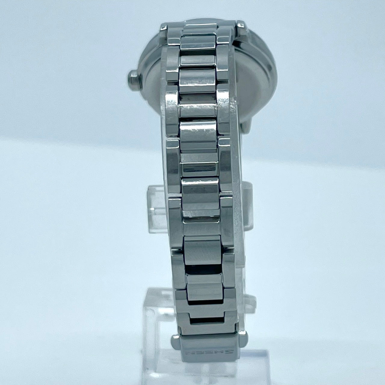 【稼働/美品】カシオ シーン 腕時計 SHW-1500 レディース ソーラー電波 シルバー ブルー針 デイト表示 星モチーフ ラウンド エレガント クラシック ビジネス オフィス ファッションウォッチ クリーニング済 G6