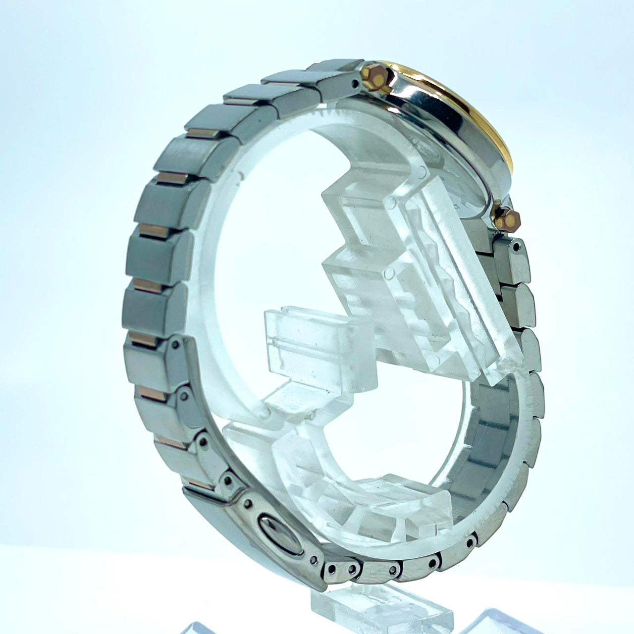 【稼働/美品】シチズン XC クロスシー 腕時計 H058-T017908 レディース エコドライブ ソーラー電波 シルバー ゴールド コンビ デイト表示 ラウンド ダイヤモンド エレガント ドレスウォッチ ビジネス クリーニング済 G6