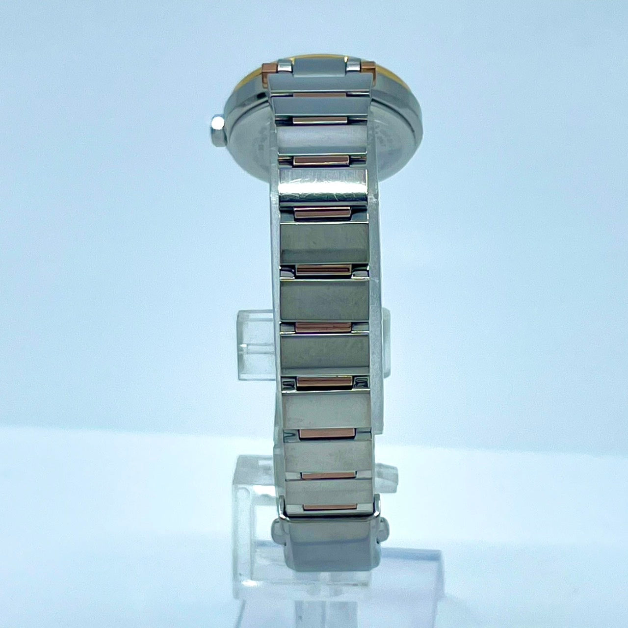 【稼働/美品】シチズン XC クロスシー 腕時計 H058-T017908 レディース エコドライブ ソーラー電波 シルバー ゴールド コンビ デイト表示 ラウンド ダイヤモンド エレガント ドレスウォッチ ビジネス クリーニング済 G6