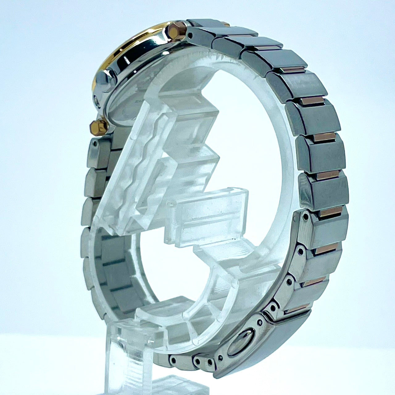 【稼働/美品】シチズン XC クロスシー 腕時計 H058-T017908 レディース エコドライブ ソーラー電波 シルバー ゴールド コンビ デイト表示 ラウンド ダイヤモンド エレガント ドレスウォッチ ビジネス クリーニング済 G6