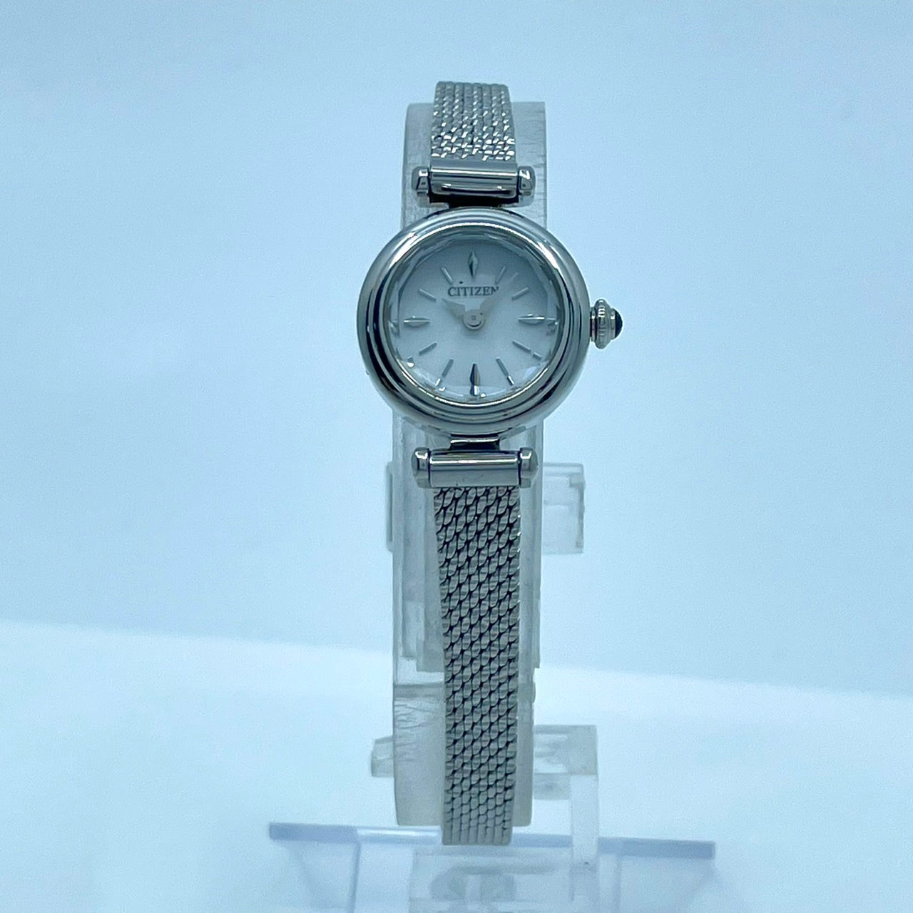 【稼働/美品】シチズン 腕時計 G626-S127998 レディース エコドライブ ソーラー シルバー シェル文字盤 ラウンド メッシュベルト クラシック エレガント ドレスウォッチ フェミニン ビジネス オフィス クリーニング済 G6