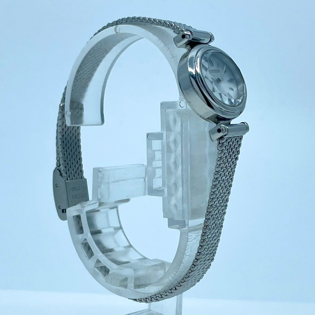 【稼働/美品】シチズン 腕時計 G626-S127998 レディース エコドライブ ソーラー シルバー シェル文字盤 ラウンド メッシュベルト クラシック エレガント ドレスウォッチ フェミニン ビジネス オフィス クリーニング済 G6