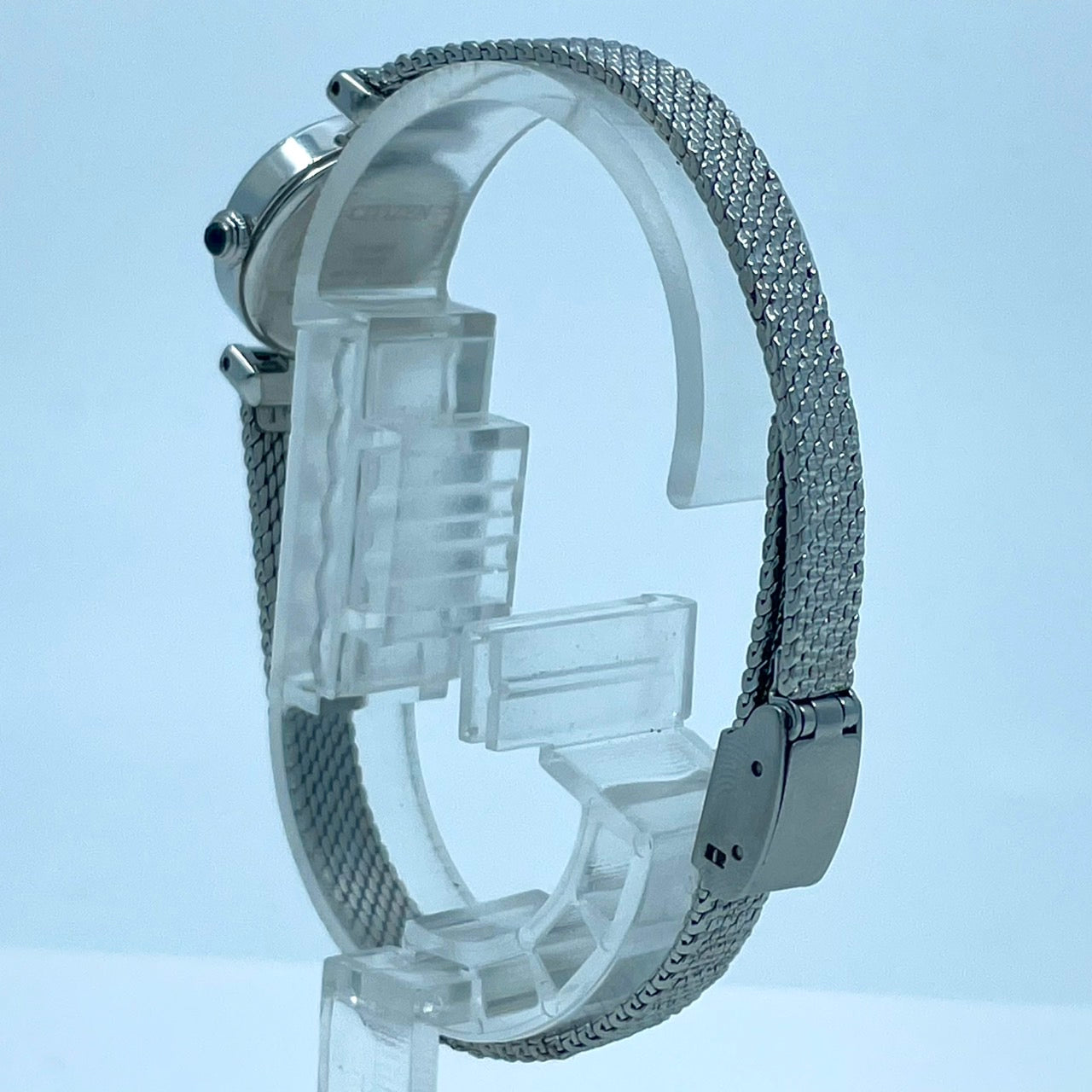 【稼働/美品】シチズン 腕時計 G626-S127998 レディース エコドライブ ソーラー シルバー シェル文字盤 ラウンド メッシュベルト クラシック エレガント ドレスウォッチ フェミニン ビジネス オフィス クリーニング済 G6