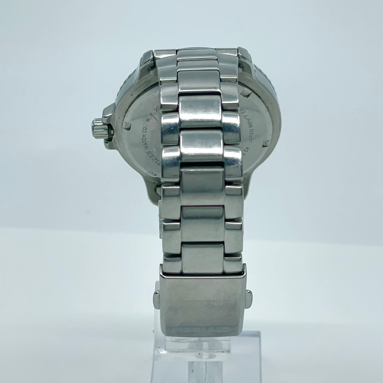 【稼働/美品】シチズン エコドライブ 腕時計 E101-K004888 メンズ ブラック文字盤 ソーラー デイデイト 20気圧防水 アナログ ラウンド シルバー ステンレス ビジネス カジュアル スポーティー アウトドアウォッチ クリーニング済 G6