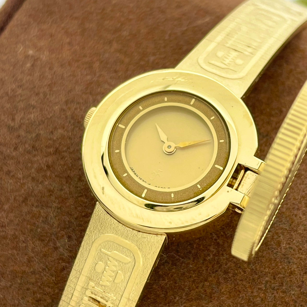 【激レア/稼働/美品】セイコー SEIKO 黄金のネフェルティティ コインウォッチ 1E20-0A20 腕時計 クォーツ レディース ゴールド バングルウォッチ ブレスレット ドレスウォッチ アンティーク ヴィンテージ G6