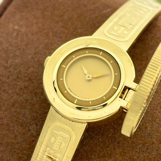 【激レア/稼働/美品】セイコー SEIKO 黄金のネフェルティティ コインウォッチ 1E20-0A20 腕時計 クォーツ レディース ゴールド バングルウォッチ ブレスレット ドレスウォッチ アンティーク ヴィンテージ G6