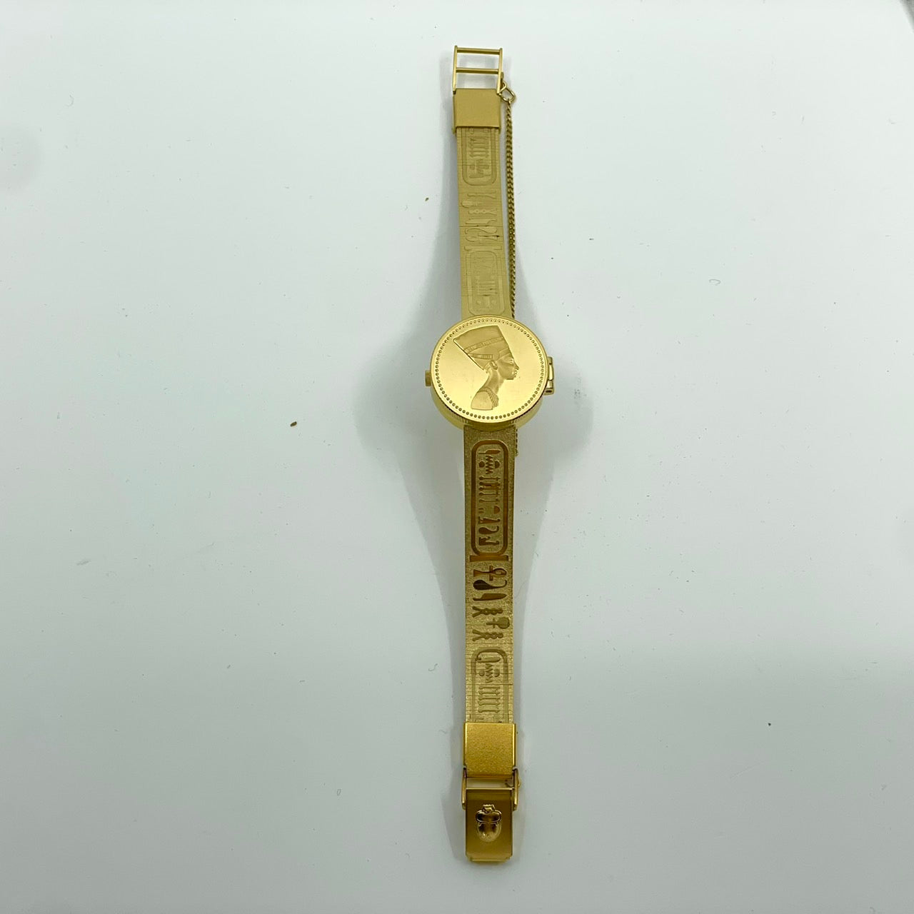 【激レア/稼働/美品】セイコー SEIKO 黄金のネフェルティティ コインウォッチ 1E20-0A20 腕時計 クォーツ レディース ゴールド バングルウォッチ ブレスレット ドレスウォッチ アンティーク ヴィンテージ G6