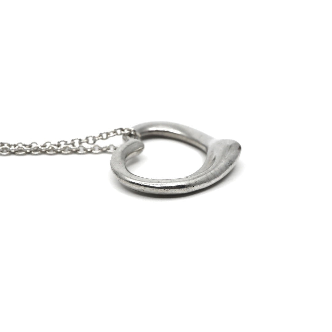 美品 TIFFANY&Co. ティファニー オープンハート ネックレス シルバー SV925 エルサ・ペレッティ ペンダント アクセサリー ジュエリー ヴィンテージ レディース I3