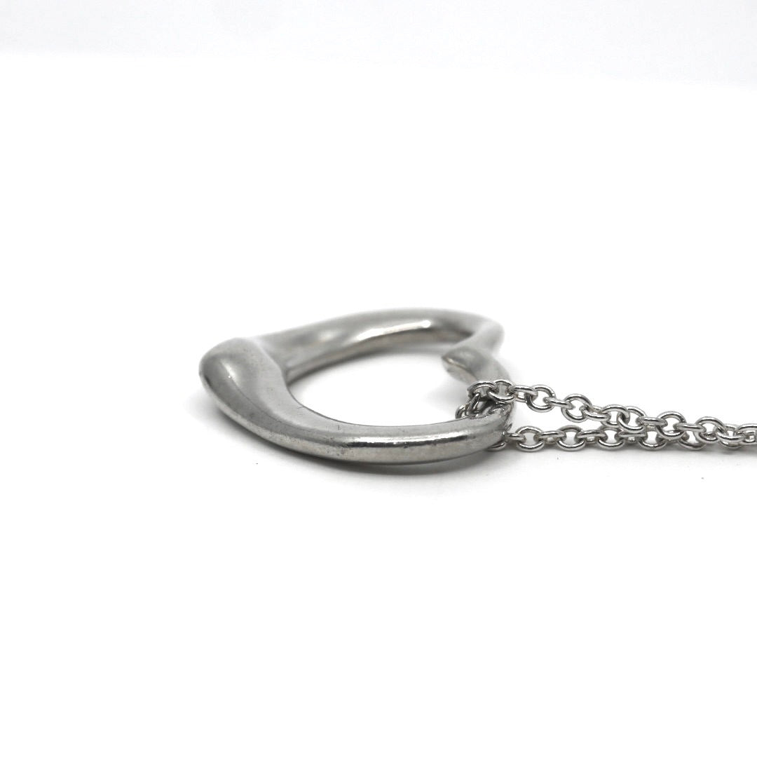 美品 TIFFANY&Co. ティファニー オープンハート ネックレス シルバー SV925 エルサ・ペレッティ ペンダント アクセサリー ジュエリー ヴィンテージ レディース I3