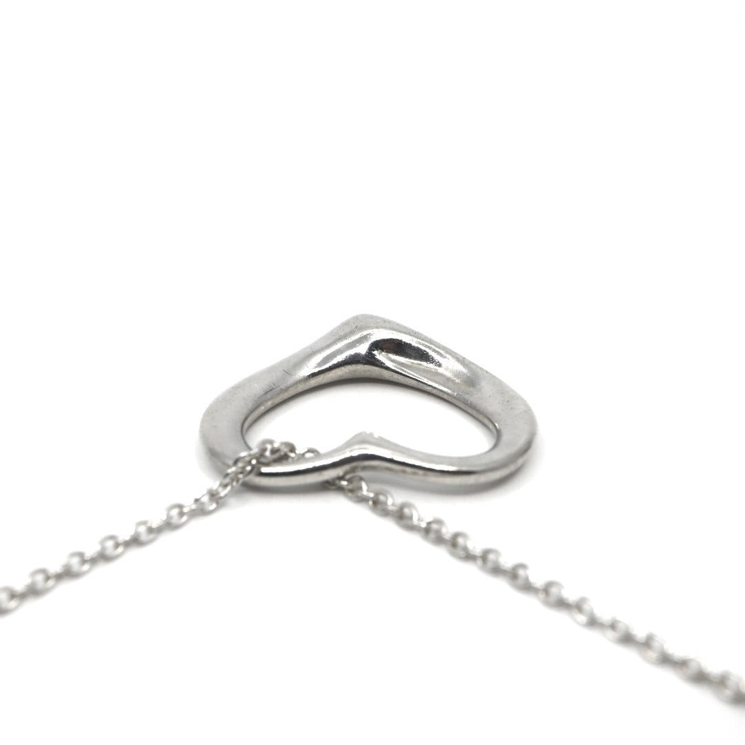 美品 TIFFANY&Co. ティファニー オープンハート ネックレス シルバー SV925 エルサ・ペレッティ ペンダント アクセサリー ジュエリー ヴィンテージ レディース I3