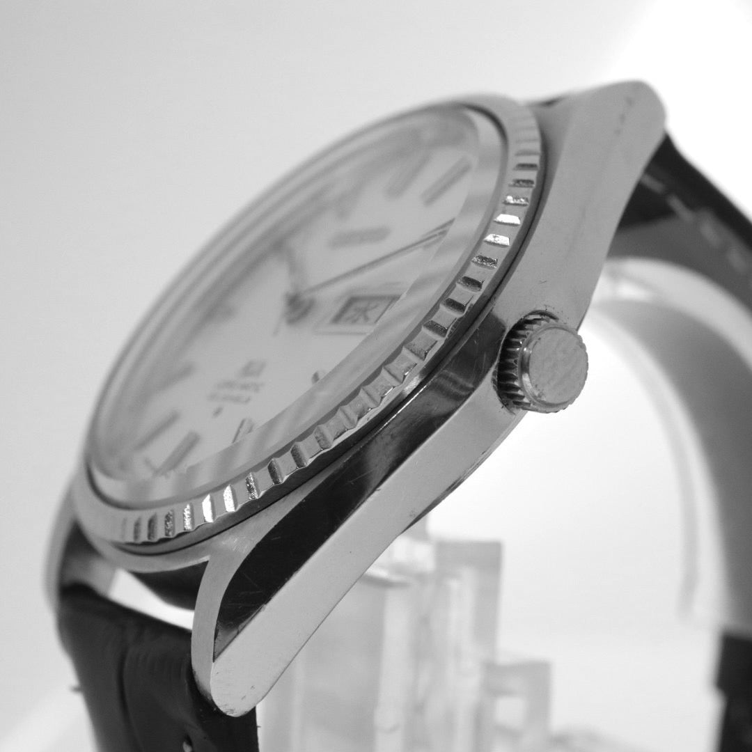 【稼働品/新品ベルト】 seiko セイコー ロードマチック 5606-7080 自動巻き 23石 腕時計 メンズ デイデイト 漢字曜日 シルバー文字盤 フル―テッドベゼル ビンテージ アンティーク クラシック ドレスウォッチ クリーニング済 G1