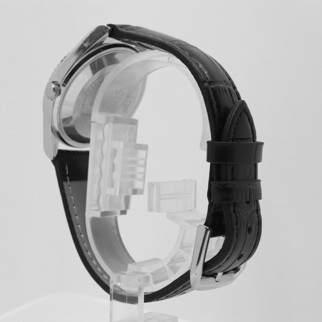 【稼働品/新品ベルト】 seiko セイコー ロードマチック 5606-7080 自動巻き 23石 腕時計 メンズ デイデイト 漢字曜日 シルバー文字盤 フル―テッドベゼル ビンテージ アンティーク クラシック ドレスウォッチ クリーニング済 G1