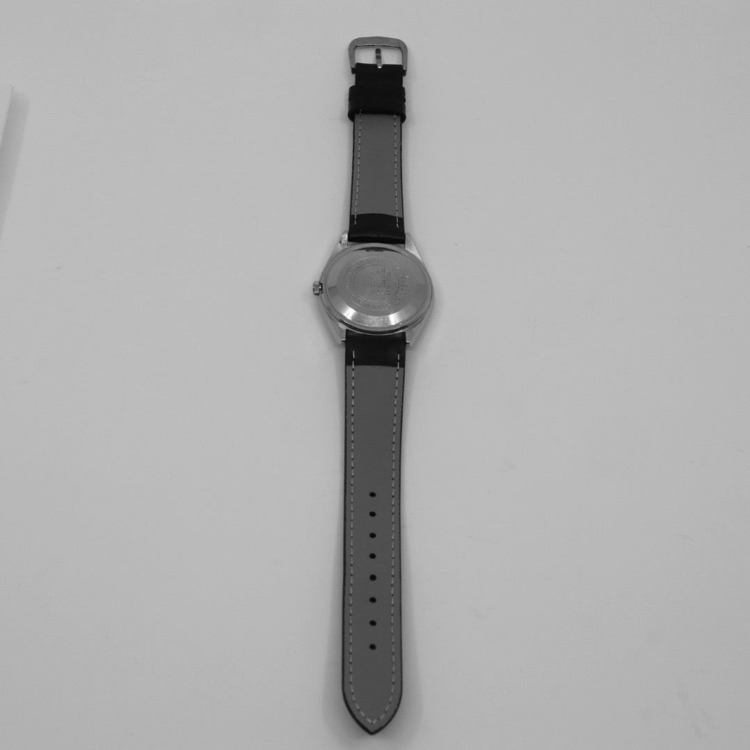 【稼働品/新品ベルト】 seiko セイコー ロードマチック 5606-7080 自動巻き 23石 腕時計 メンズ デイデイト 漢字曜日 シルバー文字盤 フル―テッドベゼル ビンテージ アンティーク クラシック ドレスウォッチ クリーニング済 G1