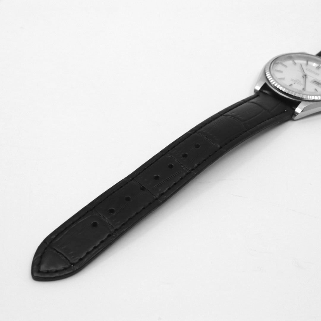 【稼働品/新品ベルト】 seiko セイコー ロードマチック 5606-7080 自動巻き 23石 腕時計 メンズ デイデイト 漢字曜日 シルバー文字盤 フル―テッドベゼル ビンテージ アンティーク クラシック ドレスウォッチ クリーニング済 G1