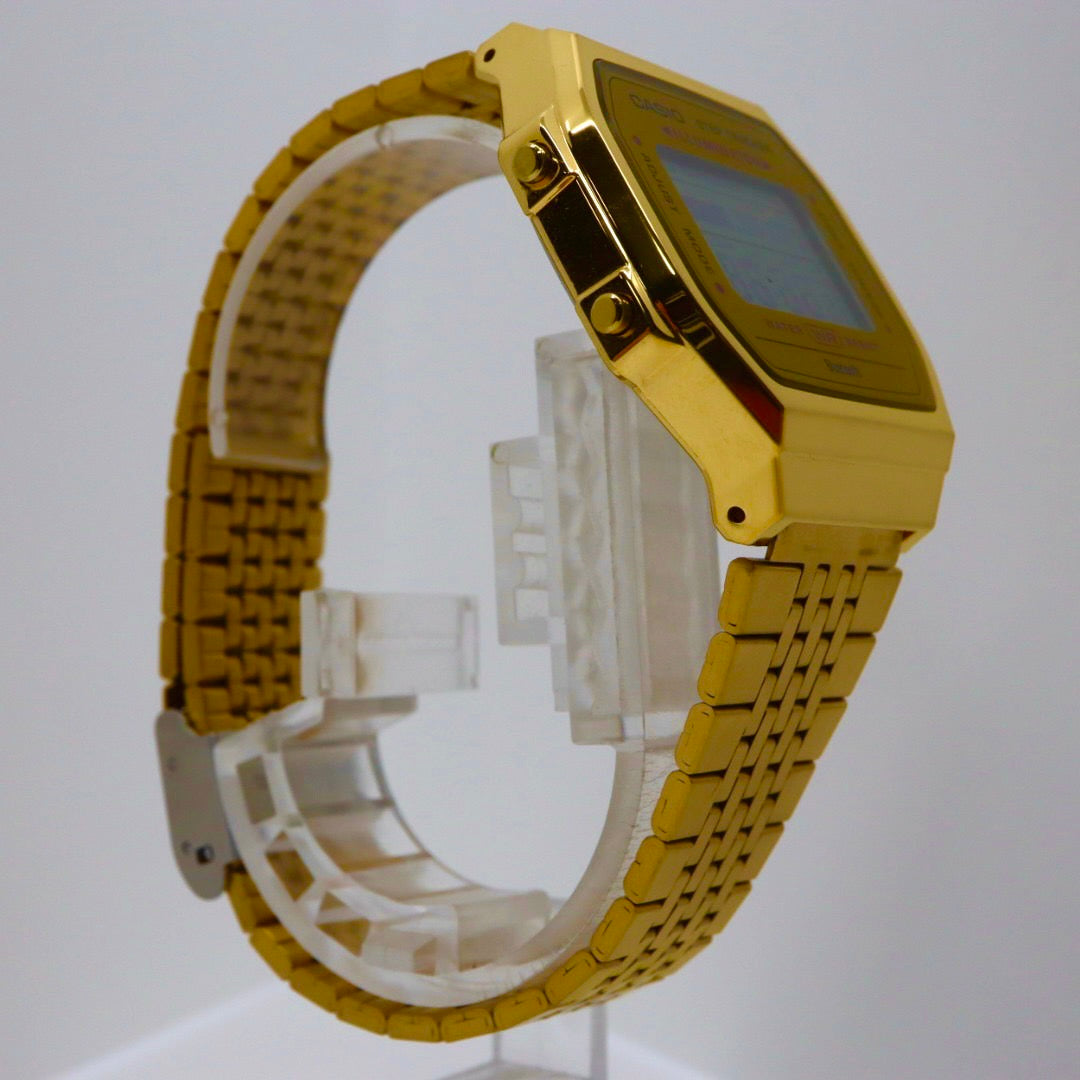 【美品/電池交換済】カシオ 腕時計 ABL-100WEG-9AJF メンズ レディース ゴールド デジタル Bluetooth ステップトラッカー Y2K 00s チープカシオ クラシック ヴィンテージ レトロデザイン スクエア 多機能 クリーニング済 G1