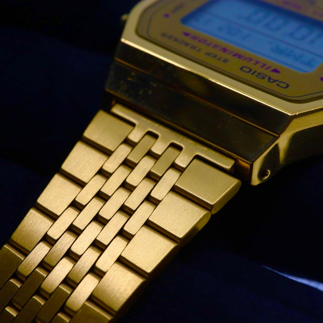 【美品/電池交換済】カシオ 腕時計 ABL-100WEG-9AJF メンズ レディース ゴールド デジタル Bluetooth ステップトラッカー Y2K 00s チープカシオ クラシック ヴィンテージ レトロデザイン スクエア 多機能 クリーニング済 G1