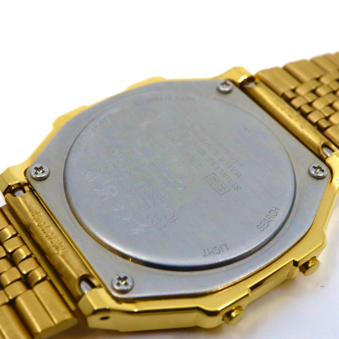 【美品/電池交換済】カシオ 腕時計 ABL-100WEG-9AJF メンズ レディース ゴールド デジタル Bluetooth ステップトラッカー Y2K 00s チープカシオ クラシック ヴィンテージ レトロデザイン スクエア 多機能 クリーニング済 G1