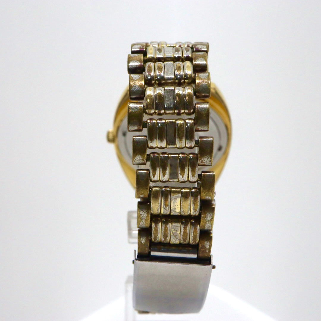 【希少品/稼働品/ヴィンテージ】エドックス EDOX ハイドロマチック 腕時計 メンズ 自動巻き ゴールド シルバー コンビ デイト表示 ラウンド アナログ アンティーク クラシック レトロ スイス製 希少モデル クリーニング済 G1