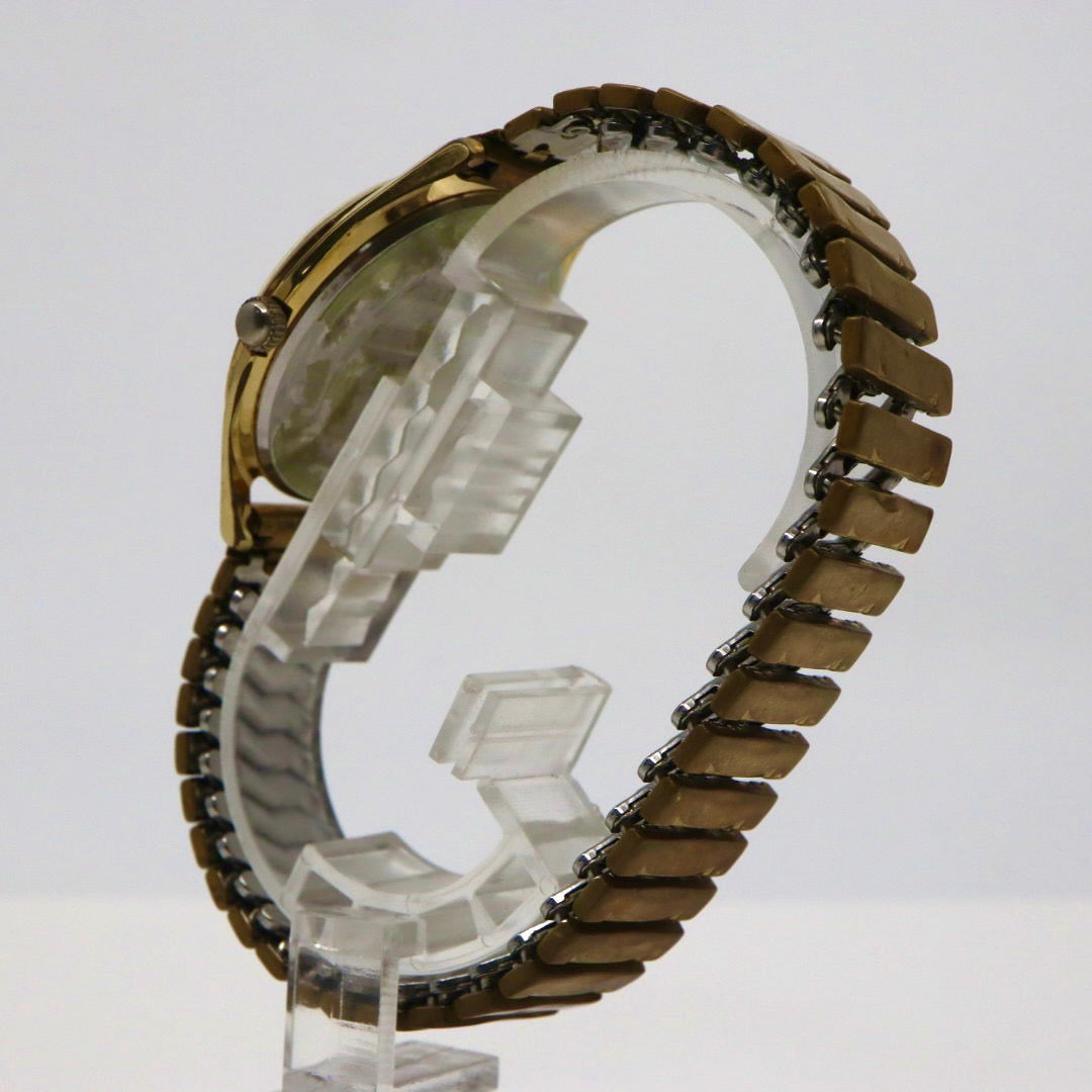 【稼働品／ヴィンテージ】 SEIKO セイコー スカイライナー 腕時計 6100-8000 メンズ 手巻き 21石 ゴールド文字盤 アナログ ラウンド ドレスウォッチ アンティーク クラシック レトロ 希少モデル クリーニング済 G1