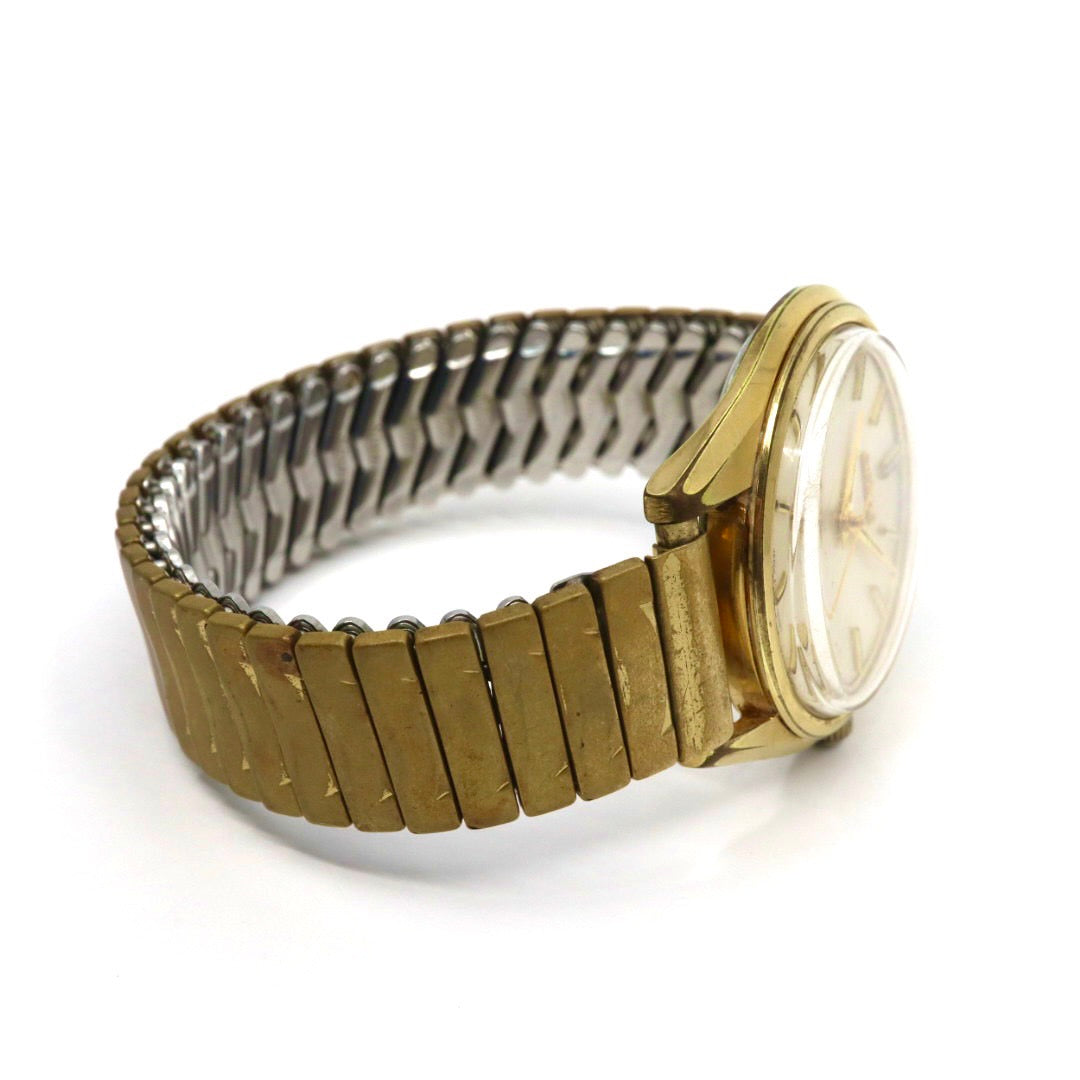 【稼働品／ヴィンテージ】 SEIKO セイコー スカイライナー 腕時計 6100-8000 メンズ 手巻き 21石 ゴールド文字盤 アナログ ラウンド ドレスウォッチ アンティーク クラシック レトロ 希少モデル クリーニング済 G1