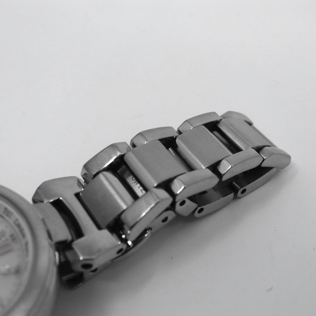 【CITIZEN xC】シチズン クロスシー レディース 腕時計 H240-T019072 ソーラー電波 エコドライブ ワールドタイム デイト表示 アナログ ラウンド シルバー ステンレススチール ダイヤモンド エレガント ドレスウォッチ クリーニング済み G