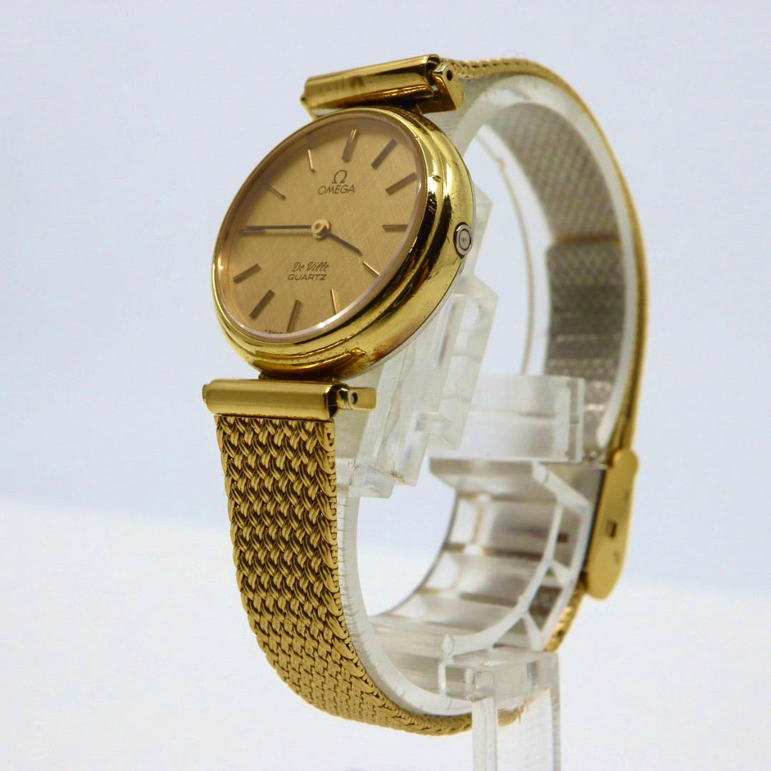 オメガ OMEGA デビル クオーツ ゴールドカラー レディース 腕時計 ゴールド文字盤 電池交換済 ラウンドフェイス アナログ ヴィンテージ レトロ アンティーク G1
