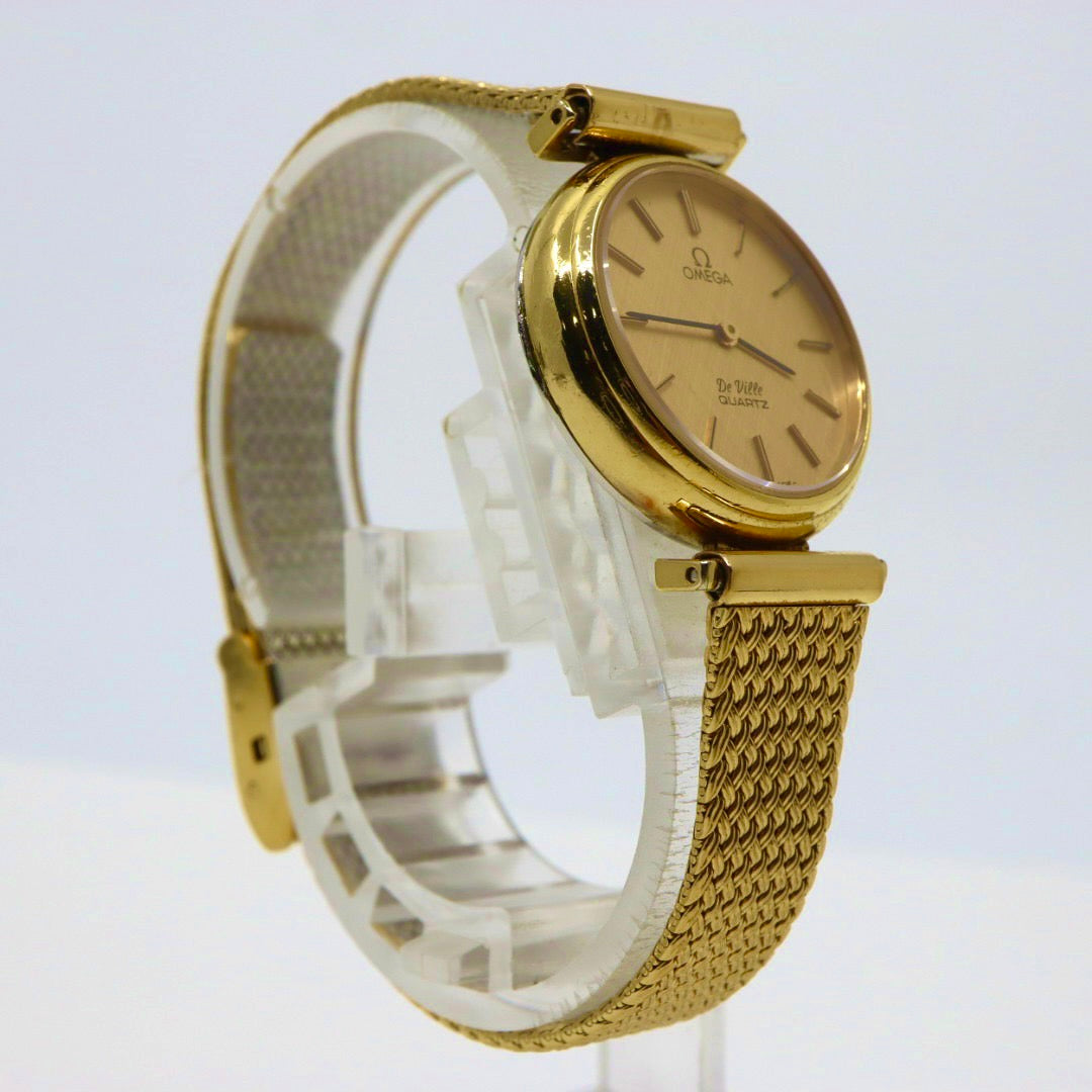 オメガ OMEGA デビル クオーツ ゴールドカラー レディース 腕時計 ゴールド文字盤 電池交換済 ラウンドフェイス アナログ ヴィンテージ レトロ アンティーク G1