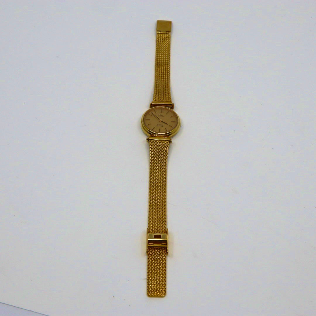 オメガ OMEGA デビル クオーツ ゴールドカラー レディース 腕時計 ゴールド文字盤 電池交換済 ラウンドフェイス アナログ ヴィンテージ レトロ アンティーク G1