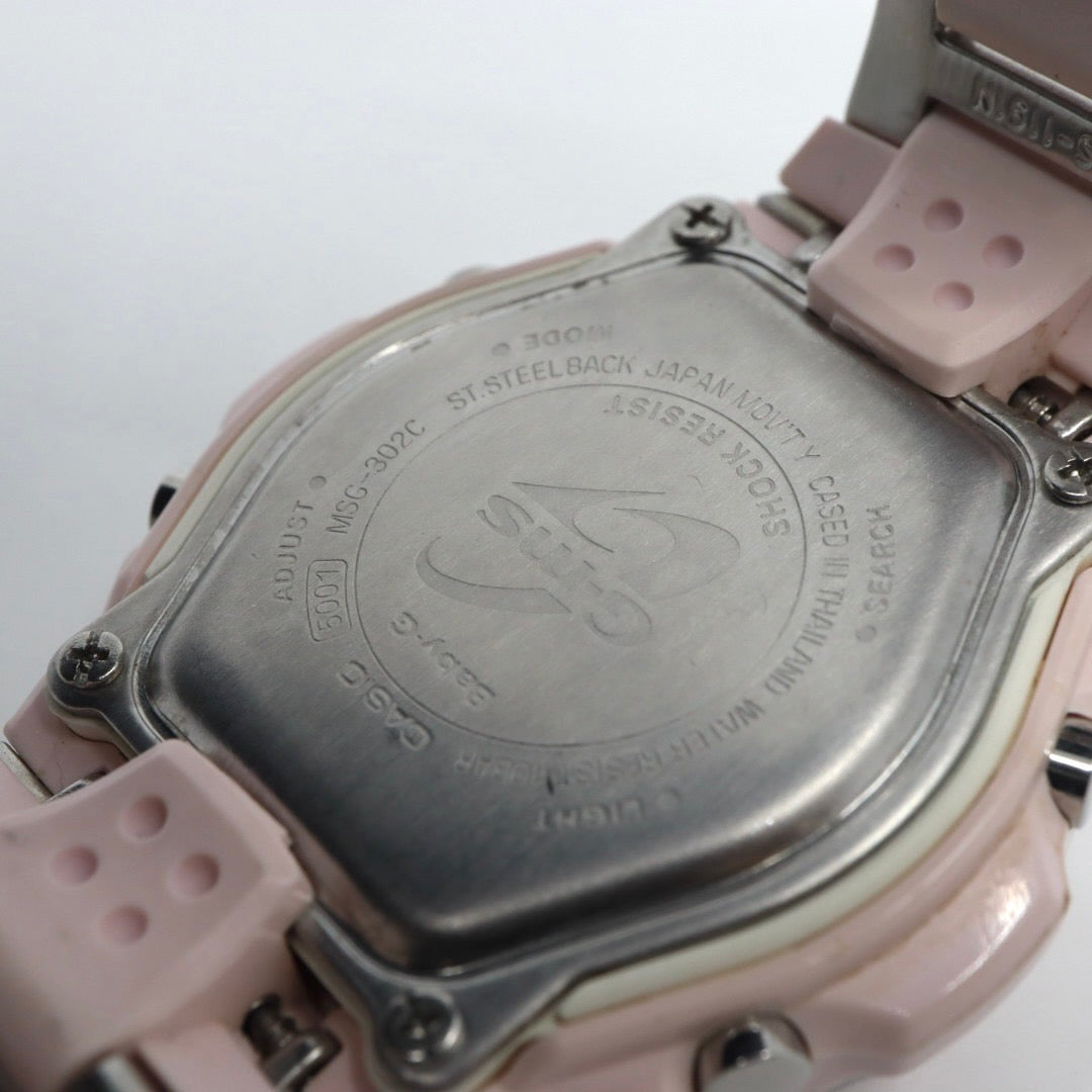 美品 CASIO カシオ Baby-G G-ms MSG-302C レディース ユニセックス 腕時計 樹脂 メタル コンポジット デザイン 人気 稼動品 G1