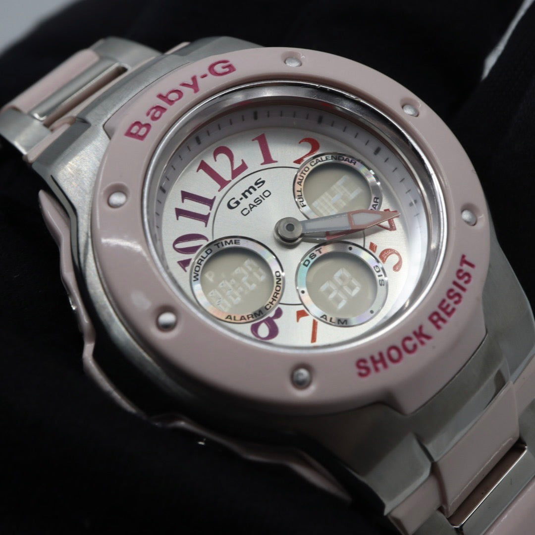 美品 CASIO カシオ Baby-G G-ms MSG-302C レディース ユニセックス 腕時計 樹脂 メタル コンポジット デザイン 人気 稼動品 G1