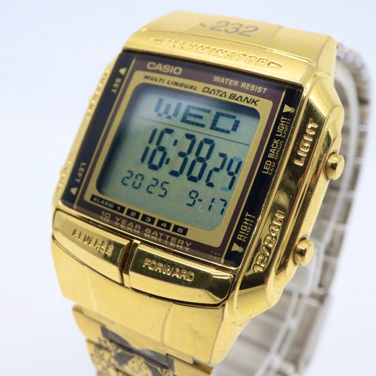 美品 電池交換済み CASIO カシオ DATA BANK データバンク DB-360 ゴールド デジタル 腕時計 Y2K 00s archive シエラレオネコラボ 稼働品 G1