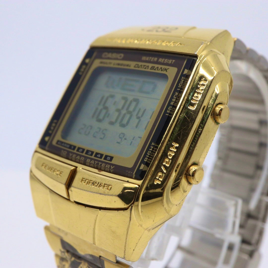 美品 電池交換済み CASIO カシオ DATA BANK データバンク DB-360 ゴールド デジタル 腕時計 Y2K 00s archive シエラレオネコラボ 稼働品 G1