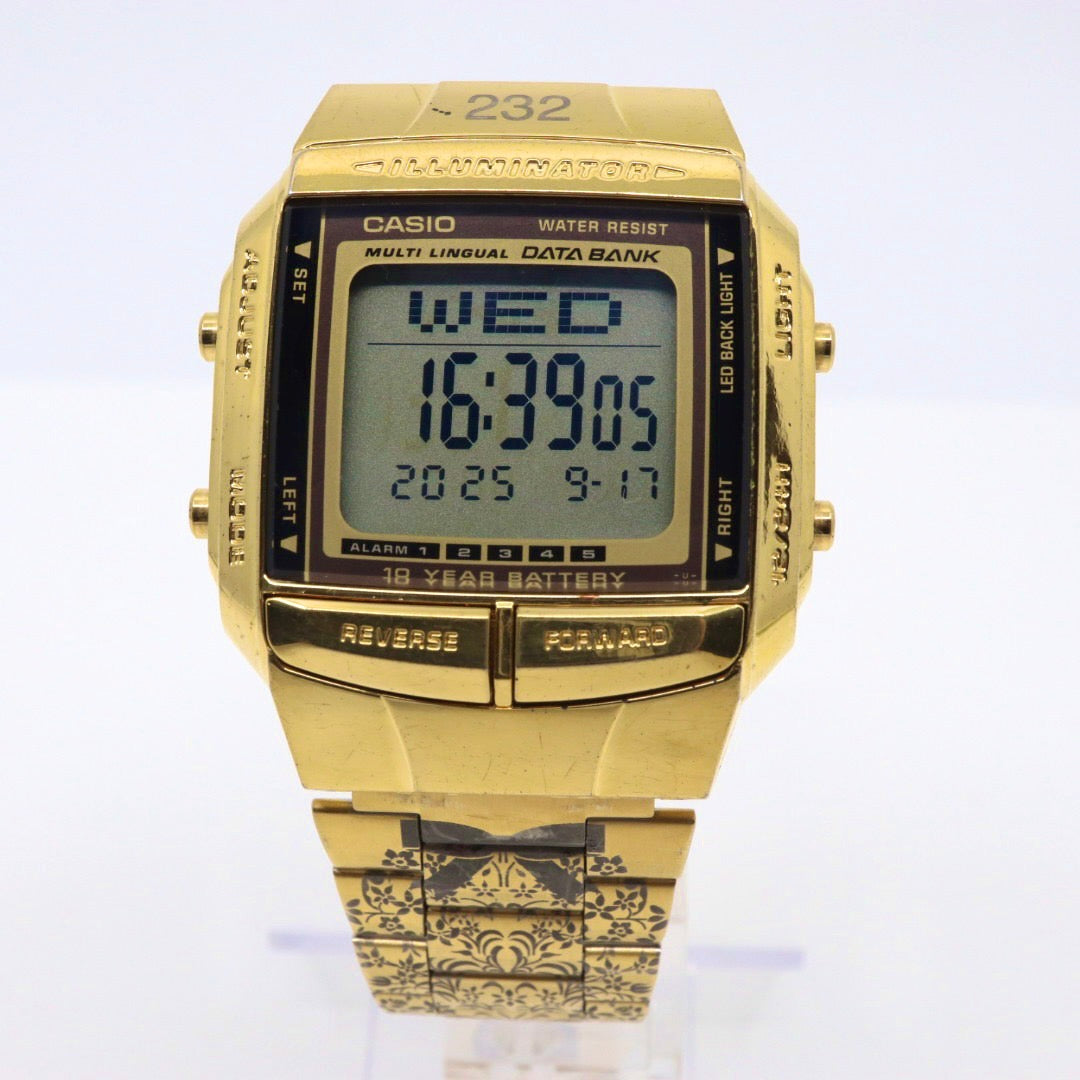 美品 電池交換済み CASIO カシオ DATA BANK データバンク DB-360 ゴールド デジタル 腕時計 Y2K 00s archive シエラレオネコラボ 稼働品 G1