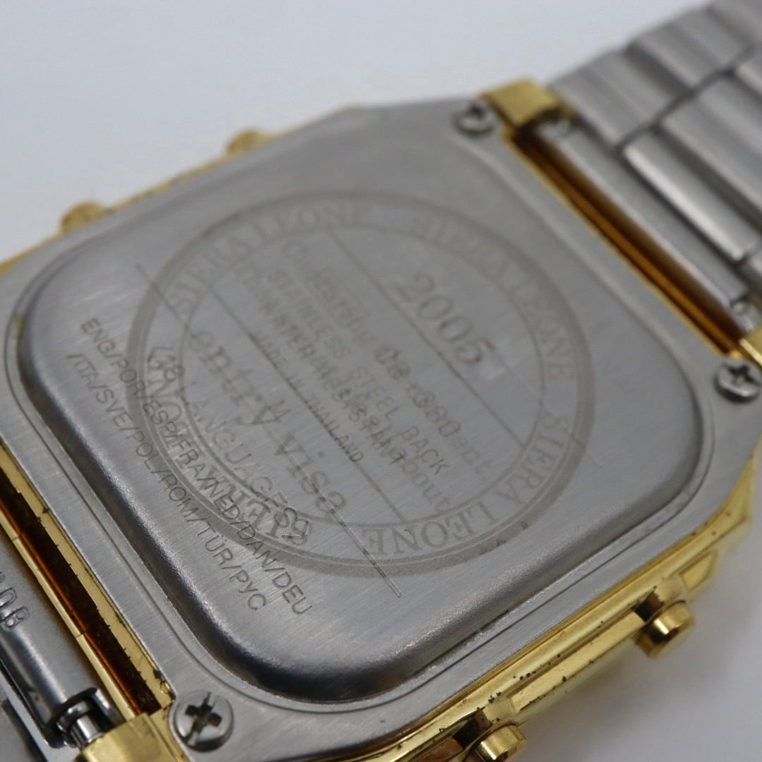 美品 電池交換済み CASIO カシオ DATA BANK データバンク DB-360 ゴールド デジタル 腕時計 Y2K 00s archive シエラレオネコラボ 稼働品 G1