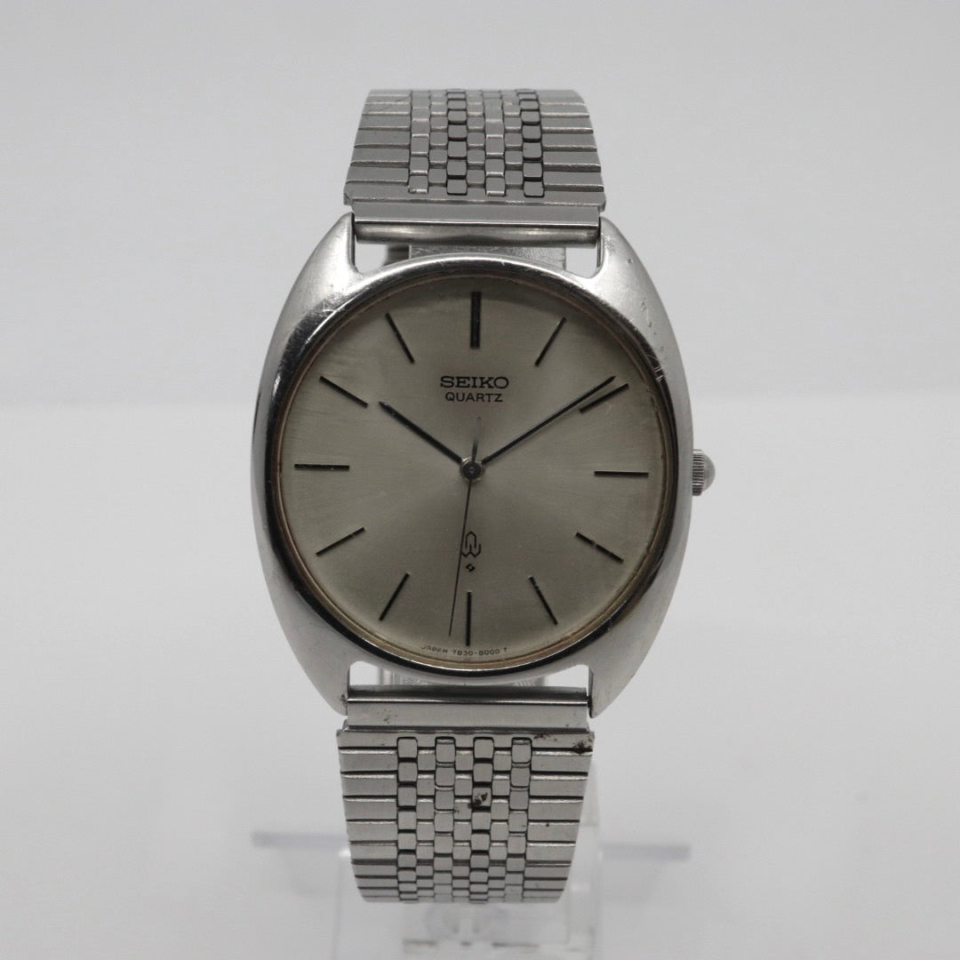 セイコー SEIKO シャリオ 腕時計 7830-8000 メンズ シルバー文字盤 クォーツ ヴィンテージ ビジネス カジュアル アンティーク G1