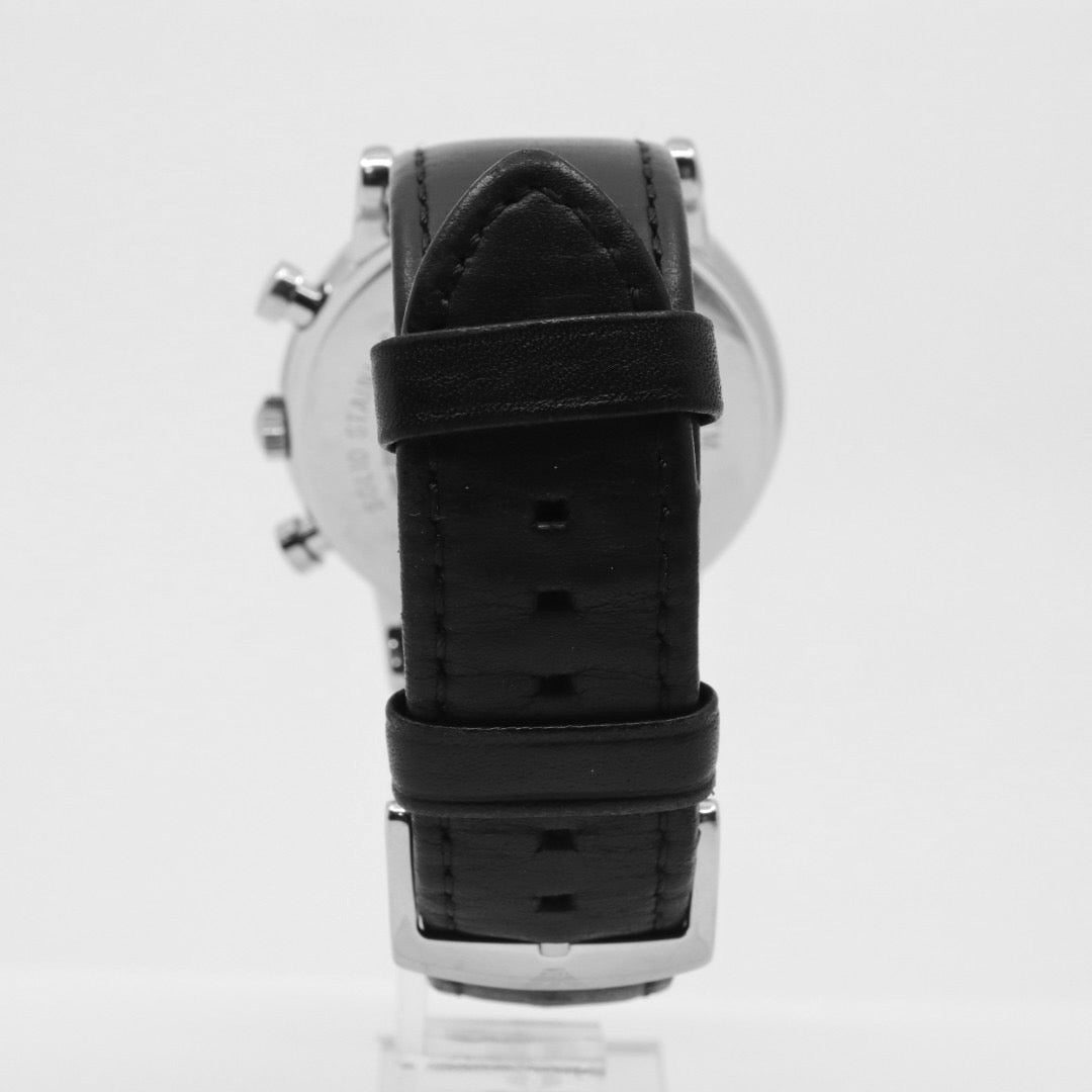 エンポリオアルマーニ EMPORIO ARMANI 腕時計 メンズ ブラック クラシック クォーツ クロノグラフ レザー ウォッチ シンプル 高級感 G1