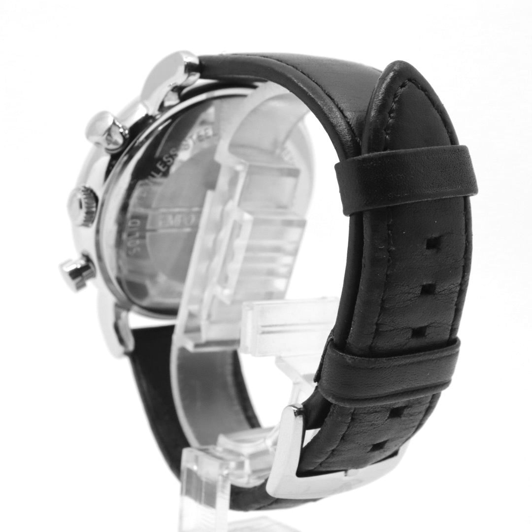 エンポリオアルマーニ EMPORIO ARMANI 腕時計 メンズ ブラック クラシック クォーツ クロノグラフ レザー ウォッチ シンプル 高級感 G1