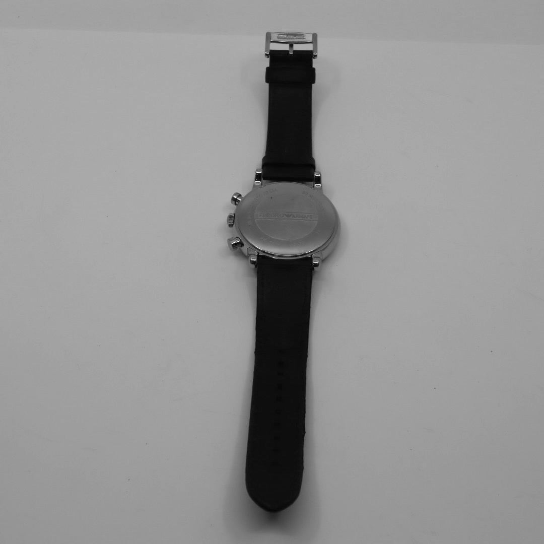 エンポリオアルマーニ EMPORIO ARMANI 腕時計 メンズ ブラック クラシック クォーツ クロノグラフ レザー ウォッチ シンプル 高級感 G1