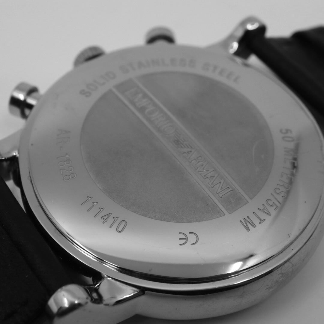 エンポリオアルマーニ EMPORIO ARMANI 腕時計 メンズ ブラック クラシック クォーツ クロノグラフ レザー ウォッチ シンプル 高級感 G1