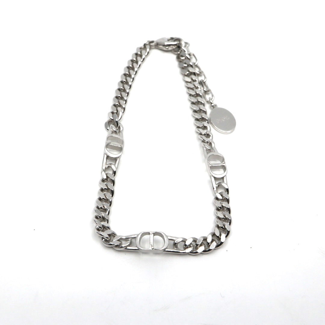 クリスチャンディオール Christian Dior CD ロゴ チェーン ブレスレット バングル シルバー アクセサリー 現行ロゴ ユニセックス I5