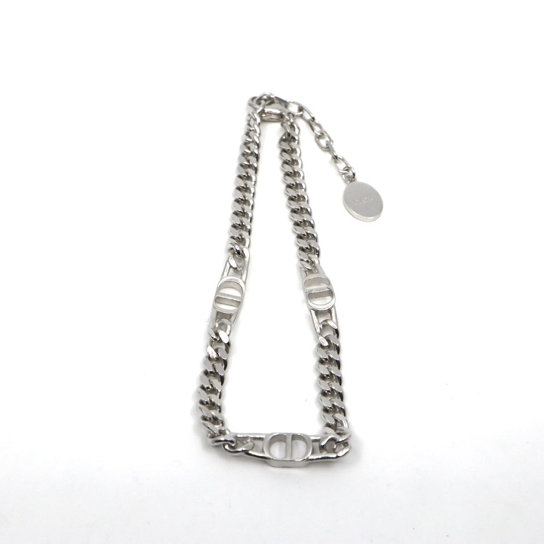 クリスチャンディオール Christian Dior CD ロゴ チェーン ブレスレット バングル シルバー アクセサリー 現行ロゴ ユニセックス I5
