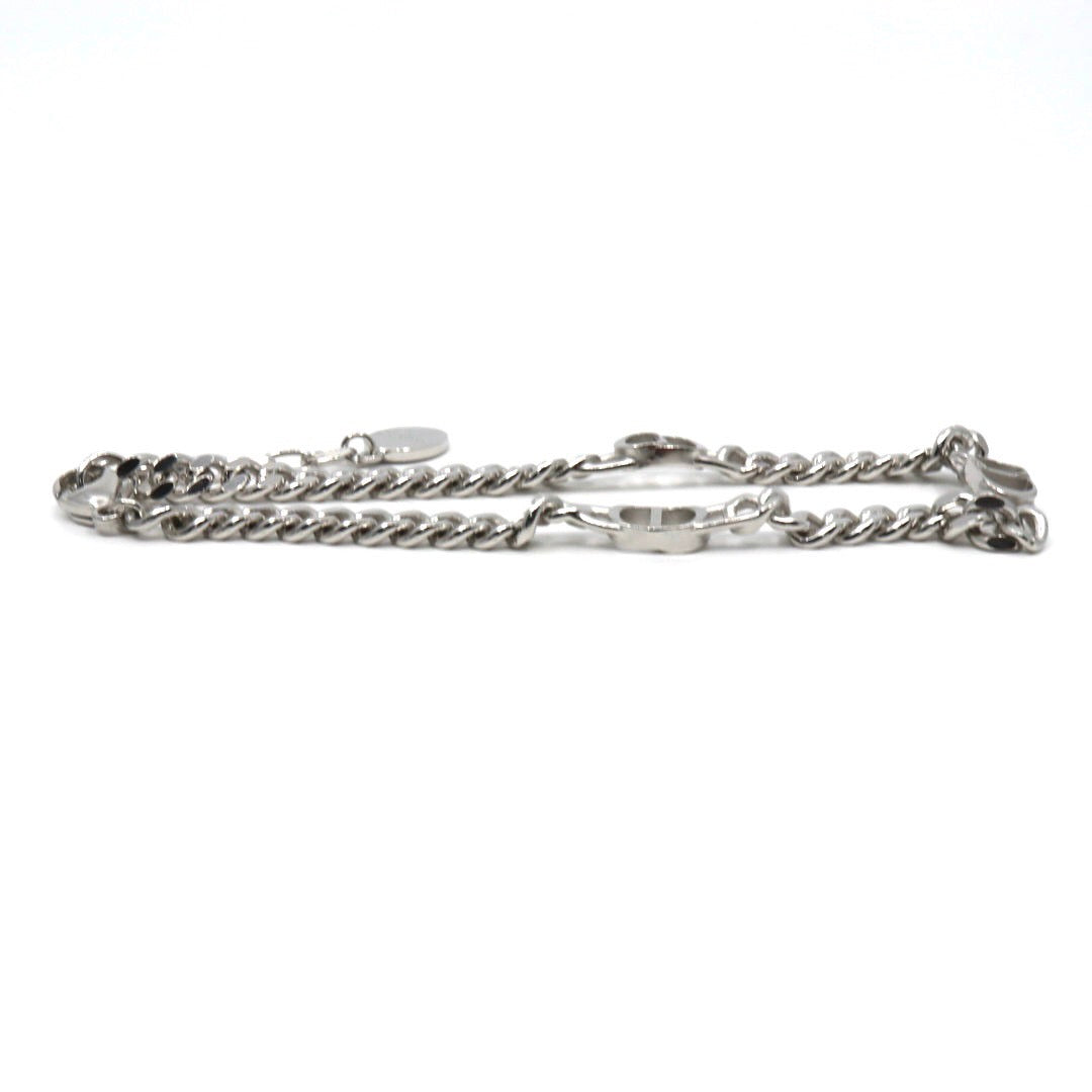 クリスチャンディオール Christian Dior CD ロゴ チェーン ブレスレット バングル シルバー アクセサリー 現行ロゴ ユニセックス I5