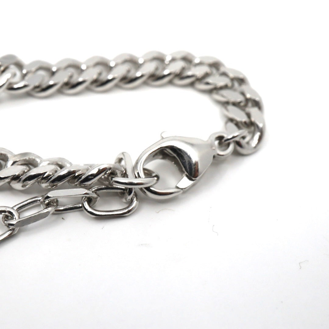 クリスチャンディオール Christian Dior CD ロゴ チェーン ブレスレット バングル シルバー アクセサリー 現行ロゴ ユニセックス I5