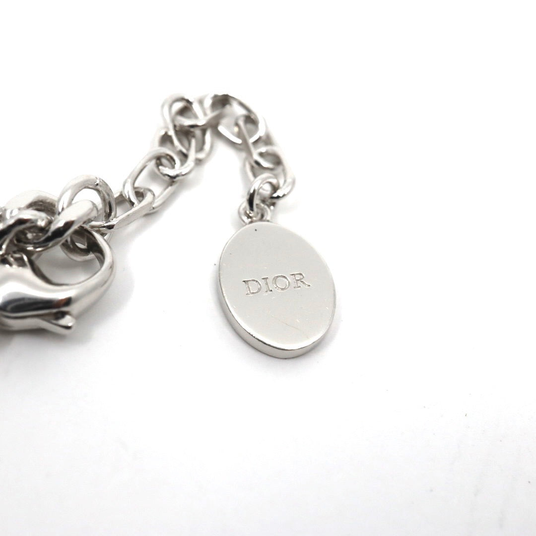 クリスチャンディオール Christian Dior CD ロゴ チェーン ブレスレット バングル シルバー アクセサリー 現行ロゴ ユニセックス I5