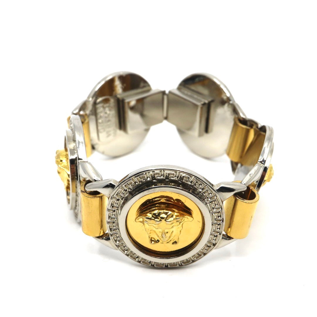 ヴェルサーチ VERSACE メデューサ ブレスレット バングル バイカラー ゴールド シルバー アクセサリー I5