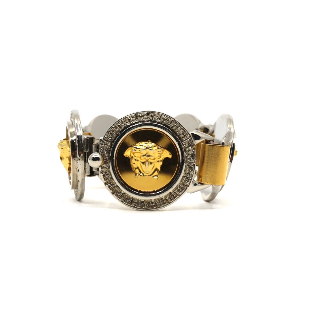 ヴェルサーチ VERSACE メデューサ ブレスレット バングル バイカラー ゴールド シルバー アクセサリー I5